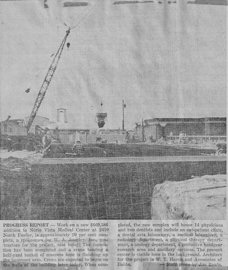 1973 Addition construction looking south.