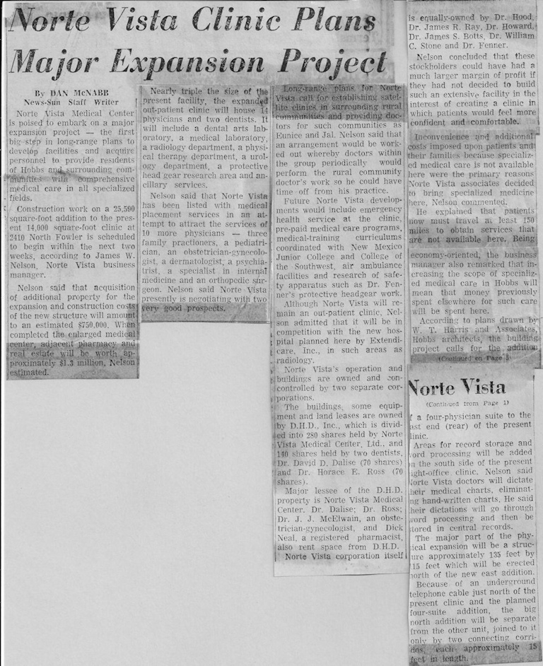 Article about the addition to NVMC 1972